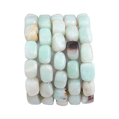 Natural Amazonite Cuboid Stone Loose Semi Gemstone Beads for Jewelry Making 8mmx12mm 38cm (33 Count)