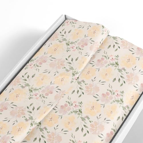 White Floral Tissue Paper for Gift Bags and Packaging