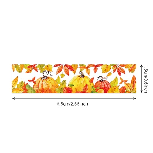 12 Pcs Thanksgiving Washi Tape Maple Leaf Print Masking Tape Pumpkin Pattern Decorative Paper Sticker for Fall Party Holiday Scrapbook DIY Craft Gift Wrapping Handbook Sticker (12 Count)