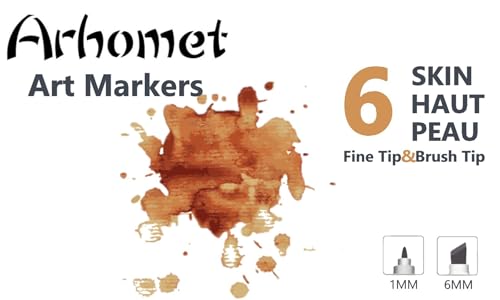 6 Colors Skin Tone Alcohol Markers Set (6 Count)
