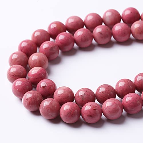 8m 45pcs 7A Premium Gemstone Rhodochrosite Beads Natural Stone Round Loose Energy Healing Beads for Jewelry Making DIY Bracelet (16 Count)