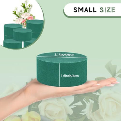 4Pcs Floral Foam Round SUPKING 3.15" Small Green Wet Dry Flower Foam Blocks Florist Plant Foam for Artificial and Fresh Flower Arrangement
