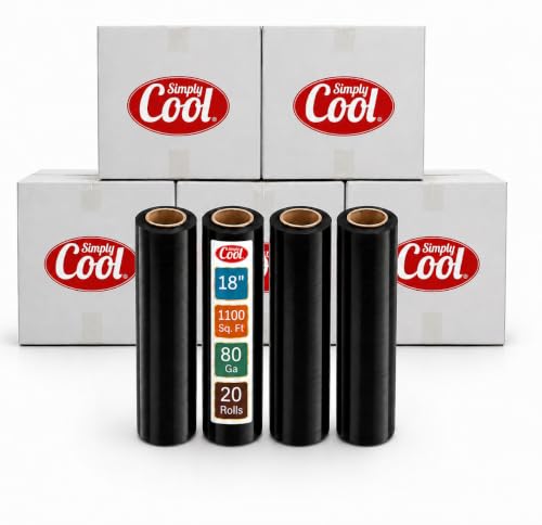20 Pack Stretch Wrap 18 Inch 80 Gauge Shrink Wrap Black