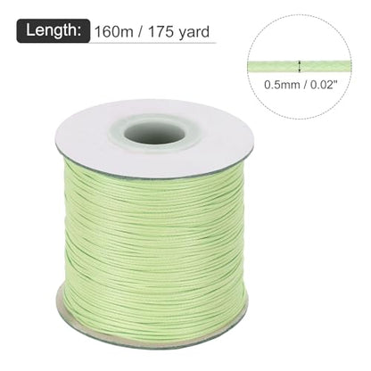 Waxed Cord 0.5mm Waxed Polyester Cord 175 Yard Wax String for Bracelet Making
