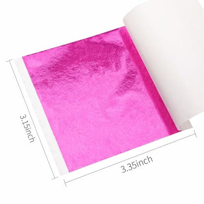Gold Leaf Sheets for Art 100 PCS Magenta Foil 3.15 by 3.35 Inches (100 Count)