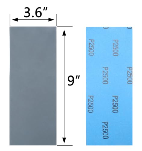 30Pcs 9 x 3.6 Inchs 2500 Grit Wet and Dry Handmade Universal Sanding Sheets