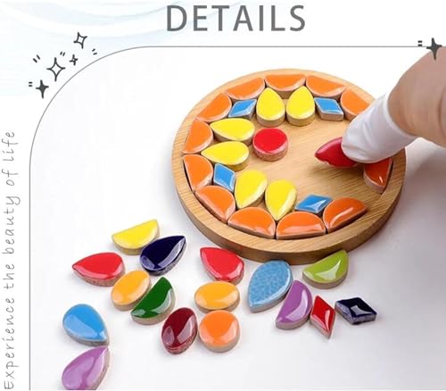 1.1lb Raindrops Ceramics Mosaic Tiles for DIY Crafts Home Decoration (150 Count)