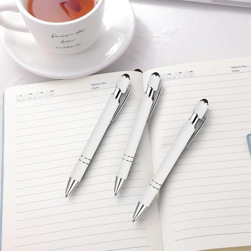 2 in 1 Black Ink Metal Stylus Pen with Stylus Tips (12 Count)