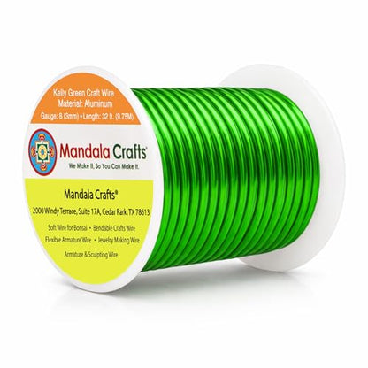 8 Gauge Kelly Green Anodized Aluminum Craft Wire