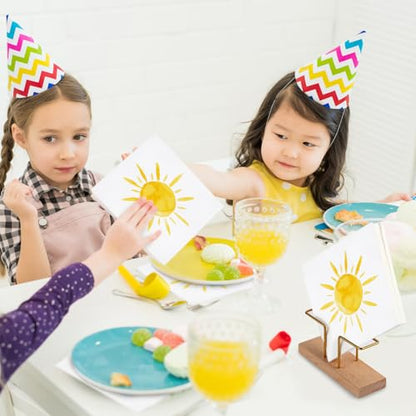 48 Pieces Disposable Sun Paper Napkins Sunshine Birthday Decorations Sun Party Napkins Cocktail Dinner Napkin Set 13" x 13" Unfolded Tableware Napkins for Sun Birthday Party Supplies (48 Count)