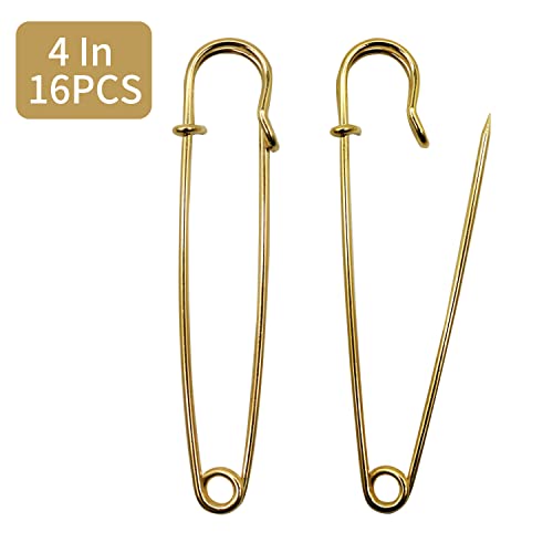 16pcs Extra Large 4inch Safety Pins for Crafting