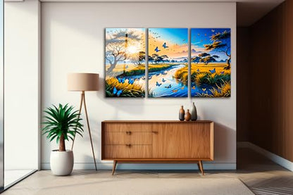 Fantastic Scenery Tempered Glass Wall Art Painting for Living Room
