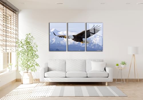 Eagle Printed Tempered Glass Wall Art Painting for Living Room