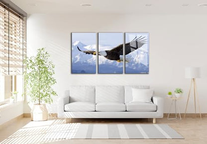 Eagle Printed Tempered Glass Wall Art Painting for Living Room