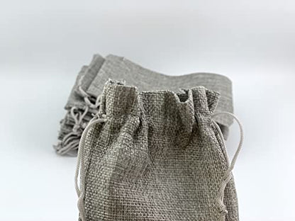 Pack of 25 Burlap Gift Bags with Drawstring Linen Jewelry Pouches Wedding Hessian Jute Bags for Birthday Jewelry and Treat Pouches Party Wedding Favors Gift Art and DIY Craft (25 Count)