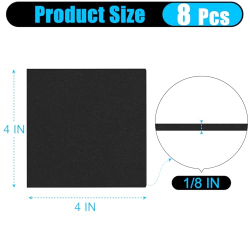 8 PCS Adhesive Foam Padding Sheets Closed Cell Neoprene Foam Sheet 1 (8 Count)