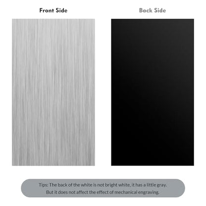 Laser Engraving Blank Silver ABS Double Color Plastic Sheet (12 Count)