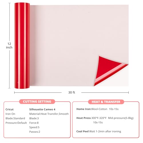 Red Heat Transfer Vinyl Roll