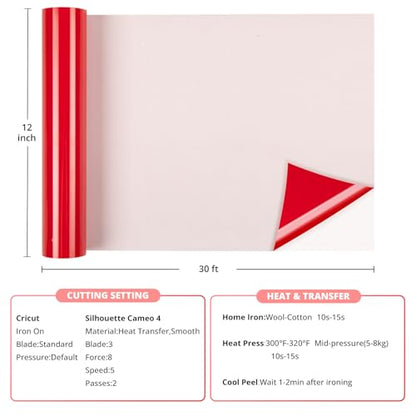 Red Heat Transfer Vinyl Roll