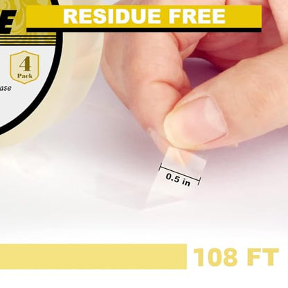 4Packs Clear Floral Tape (720 Foot)