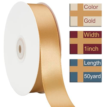 1 Inch Gold Ribbon 50Yards