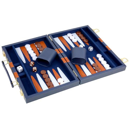 Backgammon Set 2 Players Classic Backgammon Sets for Adults Board Game with PU Leather Case Portable and Travel Backgammon Set