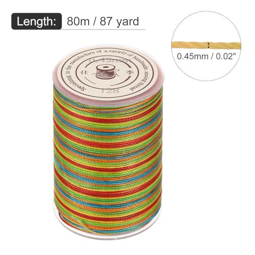 Waxed Cord 0.45mm Waxed Thread 87 Yard Wax String Leather Cord for Bracelet Making