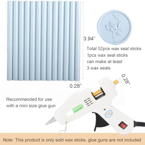 52pcs Pale Blue Sealing Wax Sticks