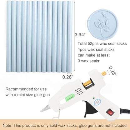 52pcs Pale Blue Sealing Wax Sticks