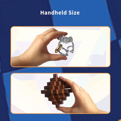 Retro Wooden and Metal Puzzles Bulk Gift for Kids