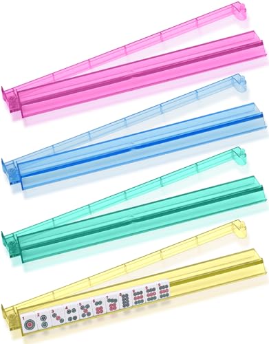 Mahjong Racks with Pushers Set of 4 Colors