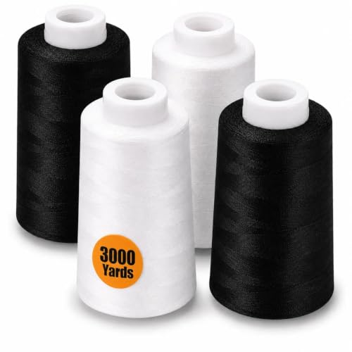 3000 Yards Black & White Sewing Thread