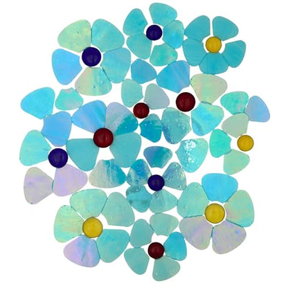 Iridescent Flower Mosaic Tiles