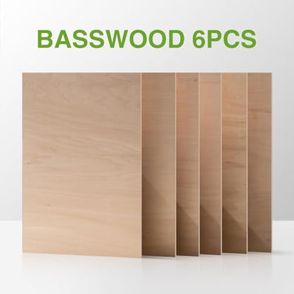 6 Pack Basswood Sheets 1 (6 Count)