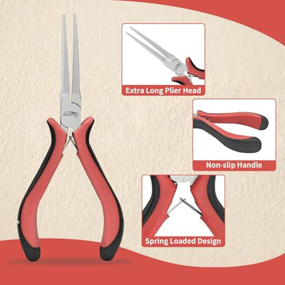 5-Pack 5.5-Inch Long Needle Nose Pliers, Mini Jewelry Pliers (5 Count)