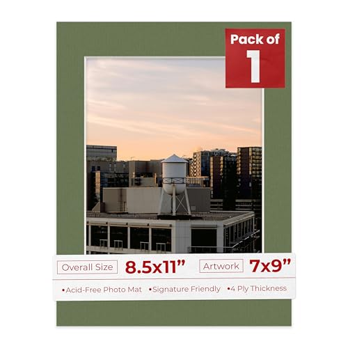 8.5x11 Mat Bevel Cut for 7x9 Photos