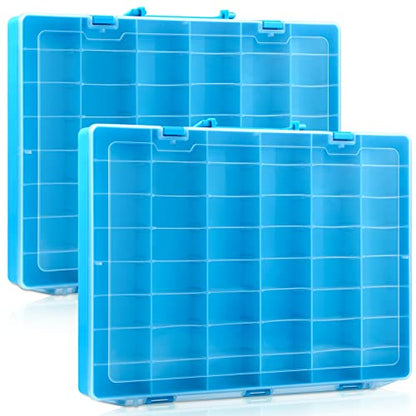 2 Pcs 48 Grids Plastic Bead Organizer Box with Divider (2 Count)