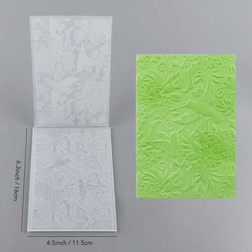 3D Hummingbird and Flowers Embossing Folders for Card Making