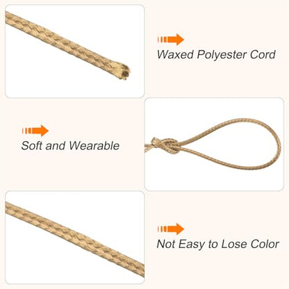 Waxed Cord 1.5mm Waxed Polyester Cord 175 Yard Wax String for Bracelet Making
