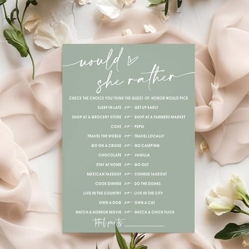 Bridal Shower Games Cards (25 Count)