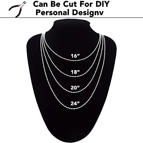 Steel Ball Chain Bead Dog Tag Chain Beaded Necklace Chains for Jewelry Making Bracelet Military Crafts