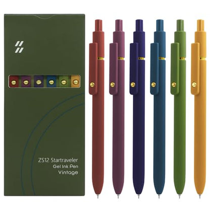 Gel Pens 6 Pcs Black Ink Pens for Women (6 Count)