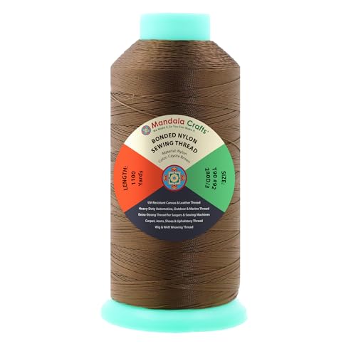 Size 92 280D T90 Coyote Brown Bonded Nylon Thread (3300 Foot)