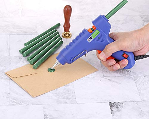 15Pcs Metallic Green Glue Gun Sealing Wax Sticks for Wax Seal Stamp (15 Count)