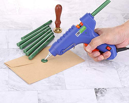 15Pcs Metallic Green Glue Gun Sealing Wax Sticks for Wax Seal Stamp (15 Count)