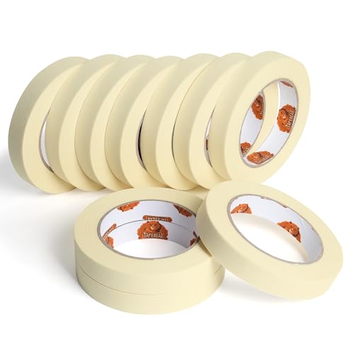 General Purpose Masking Tape Beige White 0.7" x 60Yards x 10Rolls (1800 Foot)
