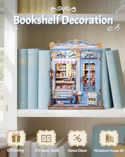Book Nook Kit DIY Miniature House Bakery Patisserie Dollhouse Kit
