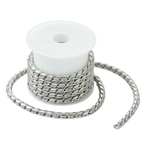 3.28 Feet(1m) 304 Stainless Steel Link Chains with Spool Snake Chain Unfinished Necklace Chain for Jewelry Making DIY Craftings - 4.8mm