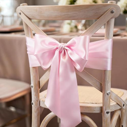 Light Pink Satin Ribbon 4 Inch x 10 Yards Double Faced