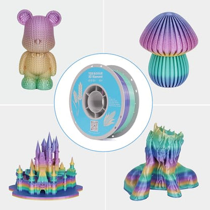 Silk Rainbow PLA 3D Printer Filament Bulk (10 Count)